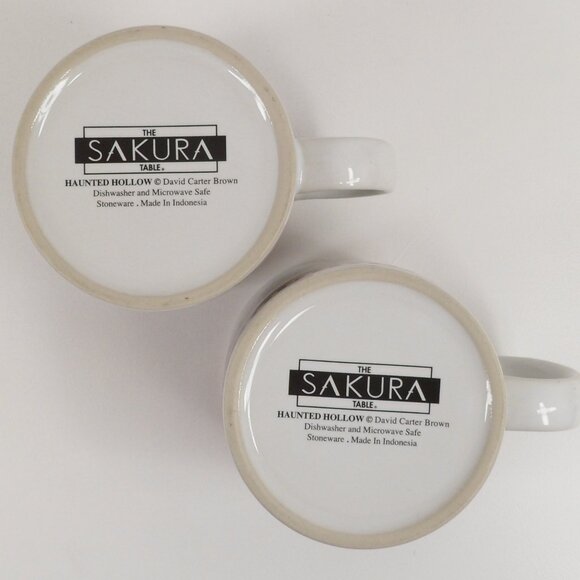 Two Vintage Halloween Mugs with Box David Carter Brown Haunted Hollow Sakura - Picture 9 of 14